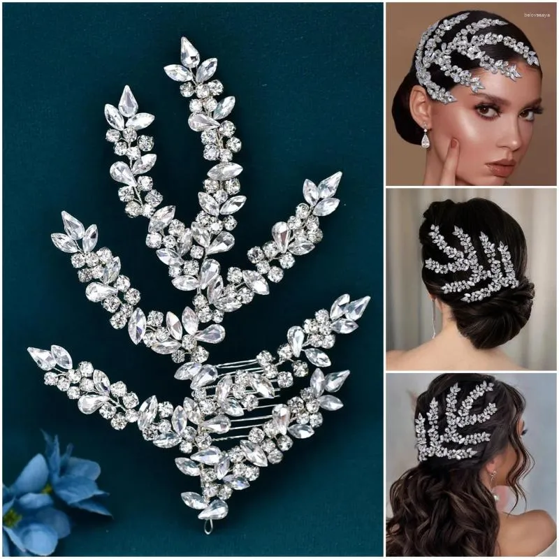 Fermagli per capelli HP576 Pettine con strass Accessori per clip da sposa in cristallo Copricapo da sposa bohemien Fascia per capelli da sposa Tiara Copricapo da donna