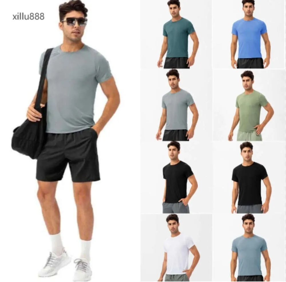 Lu Lemon Hardloopyoga-outfit Shirts Compressie Sportlegging Fitness Gym Voetbal Man Jersey Sportkleding Sneldrogend T-Top Hoge kwaliteit345