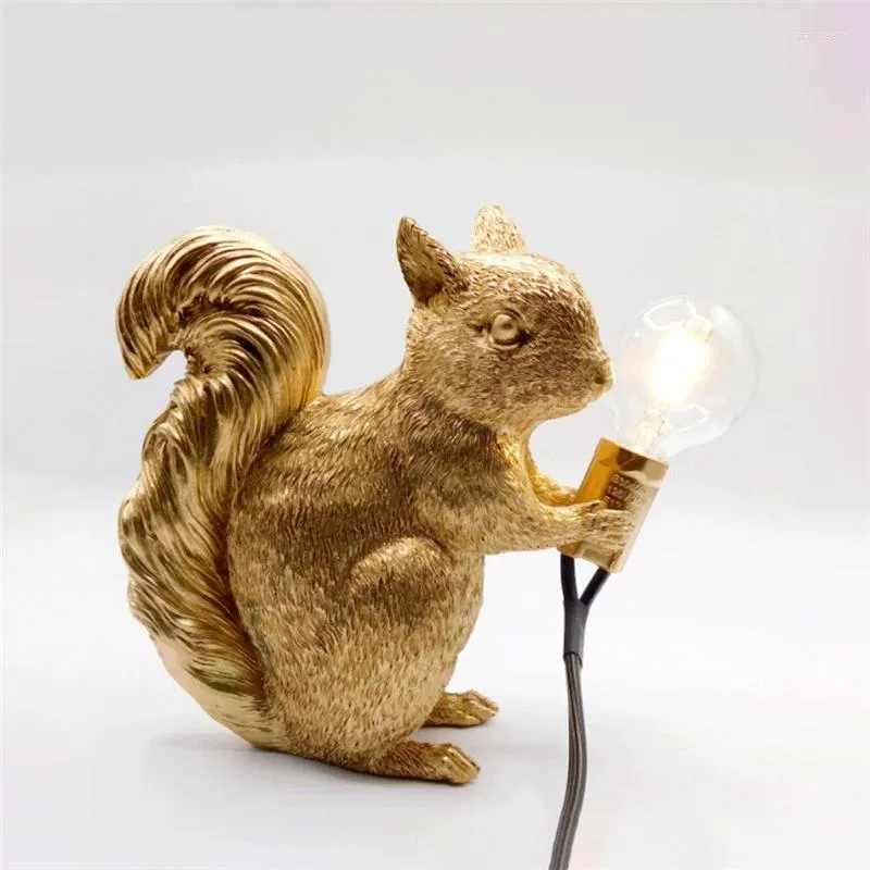 Night Lights Nordic Designer Cute Animal Lamp Kids Room Decoration Squirrel Children Bedroom Decor Bedside Table