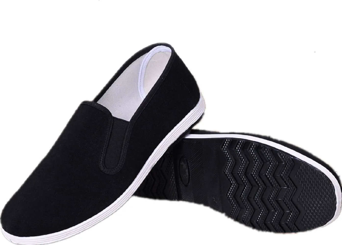 APIKA Traditional Chinese Old Beijing Kung Fu Tai Chi Shoes Rubber Sole Unisex Black