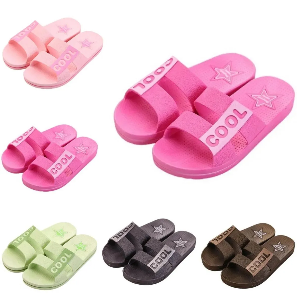 Style47 Men Women Slippers Summer Slides Sandals Summer Black Pink Coffee Green Blue Coast Bathroom Mens Antiskid Slipper Sandal Slide Size 36-45