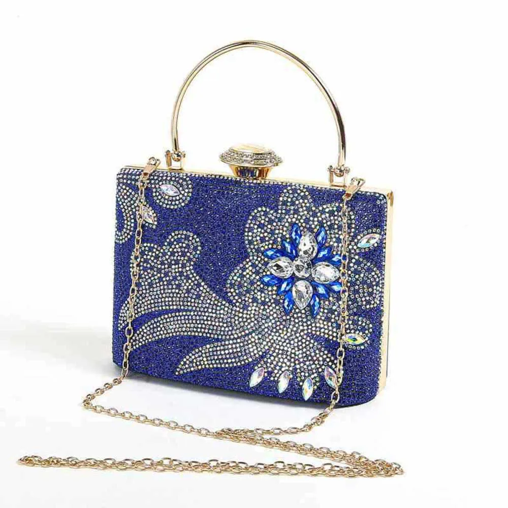 New Fashion Banquet Bag with Diamond Flower Handbag, Gorgeous Evening Dress Bag, Dress Party Square Bag 240222 240222