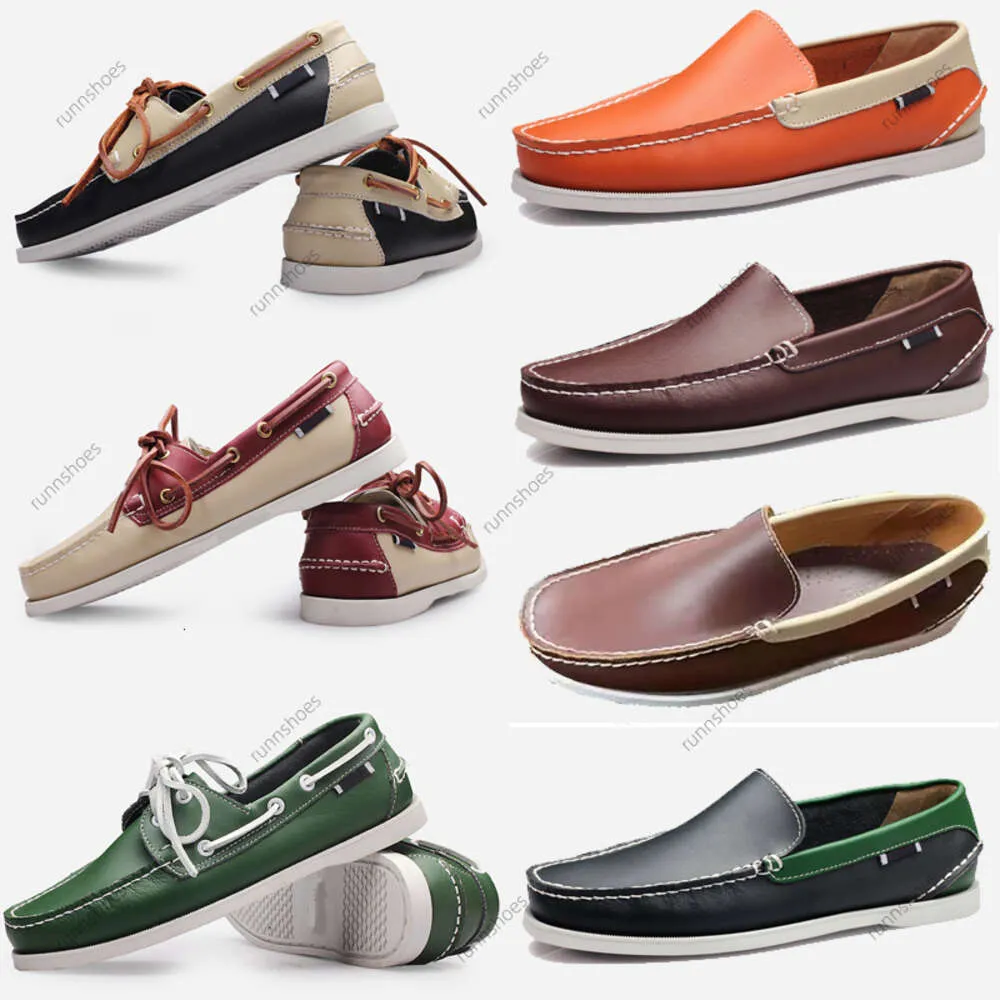 Novo tamanho grande sapatos de vela para homens casuais sapatos de couro genuíno sapatos de condução britânica único para homem sapato eur 38-45