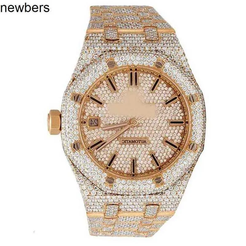 Homens de luxo Ap Diamond Diamonds Watch Pass Test Movimento de quartzo vvs Iced Out Sapphire Top Brand Custom Dign Homens Mulher Mão Set Out Diamond MoissHQSR