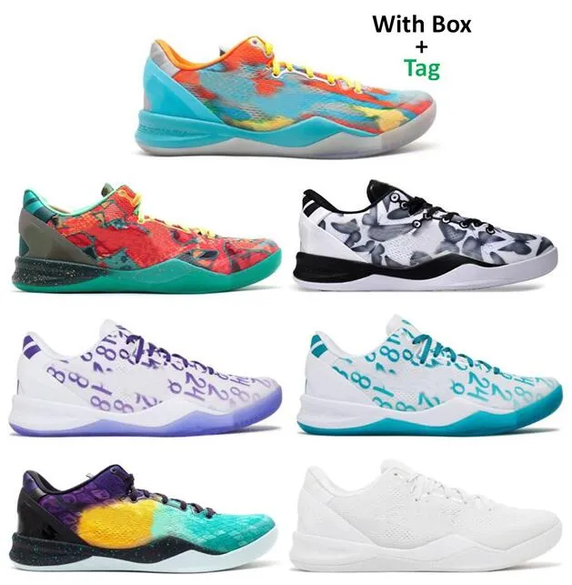 Mamba 8 Crotro Basketball Shoes Venice Beach Mambacita 부활절 코트 Purple Radiant Emerald Halo 남성 여성 스포츠 스니커즈