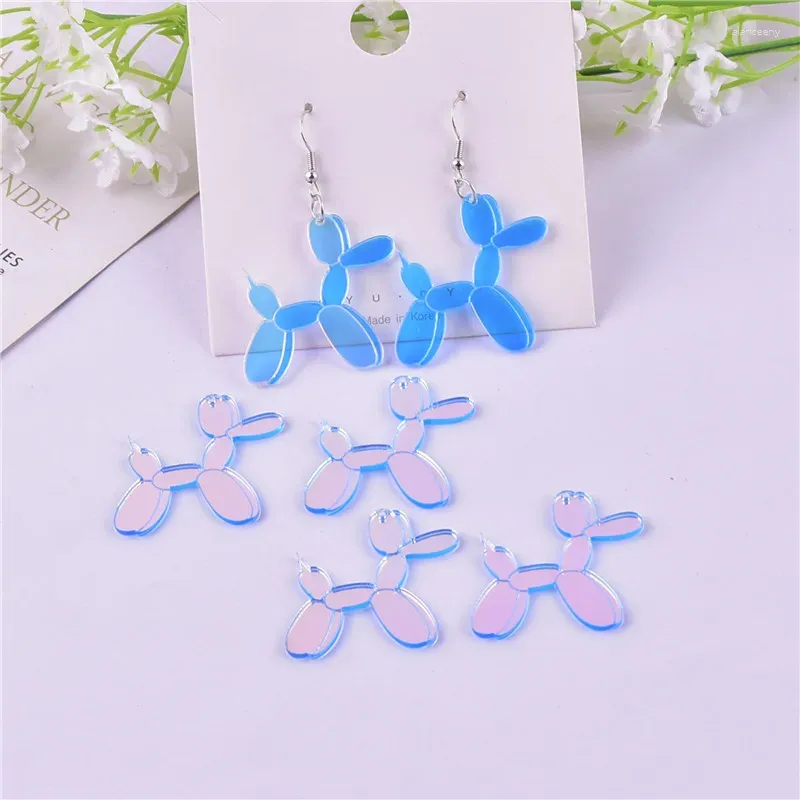 Charms 10pcs/pack AB Color Balloon Dog Acrylic Earring For Fashion Jewelry Making Craft DIY