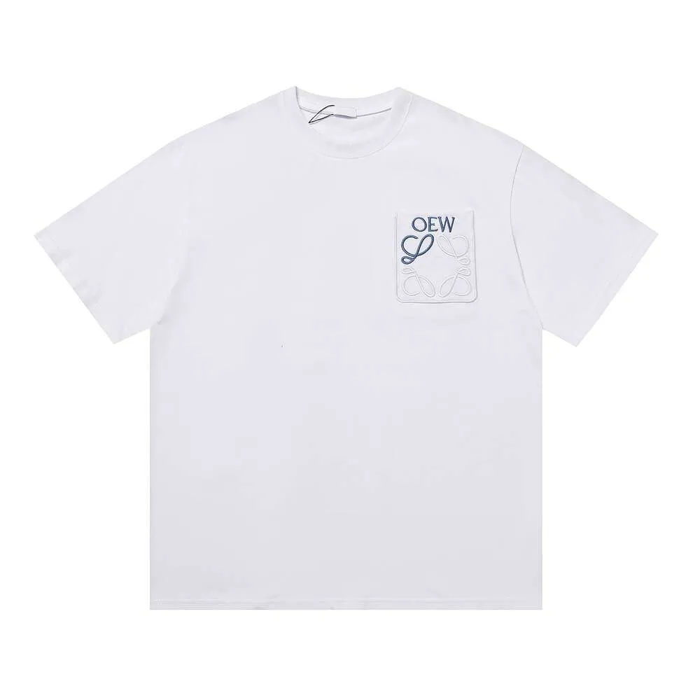 Loewee designer t-shirt lyxmode för kvinnor kvinnors t-shirt sommar brev broderad lös och bekväm t-shirt unisex rowe åsna