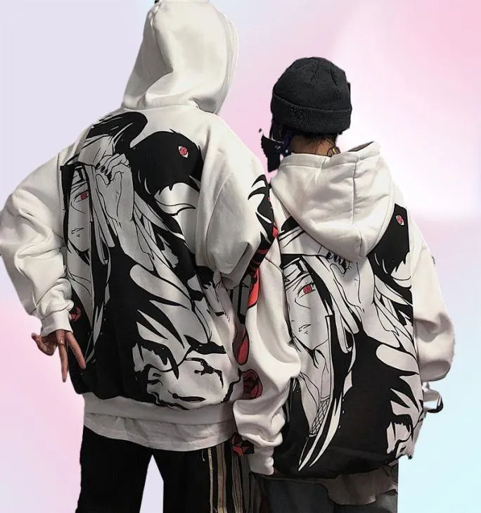 Anime Sweats à capuche Streetwear Couple Manteau d'hiver Mode Lâche Dessin animé Sasuke Japon Sweat à capuche Sweat à capuche unisexe Hommes Femmes6307149