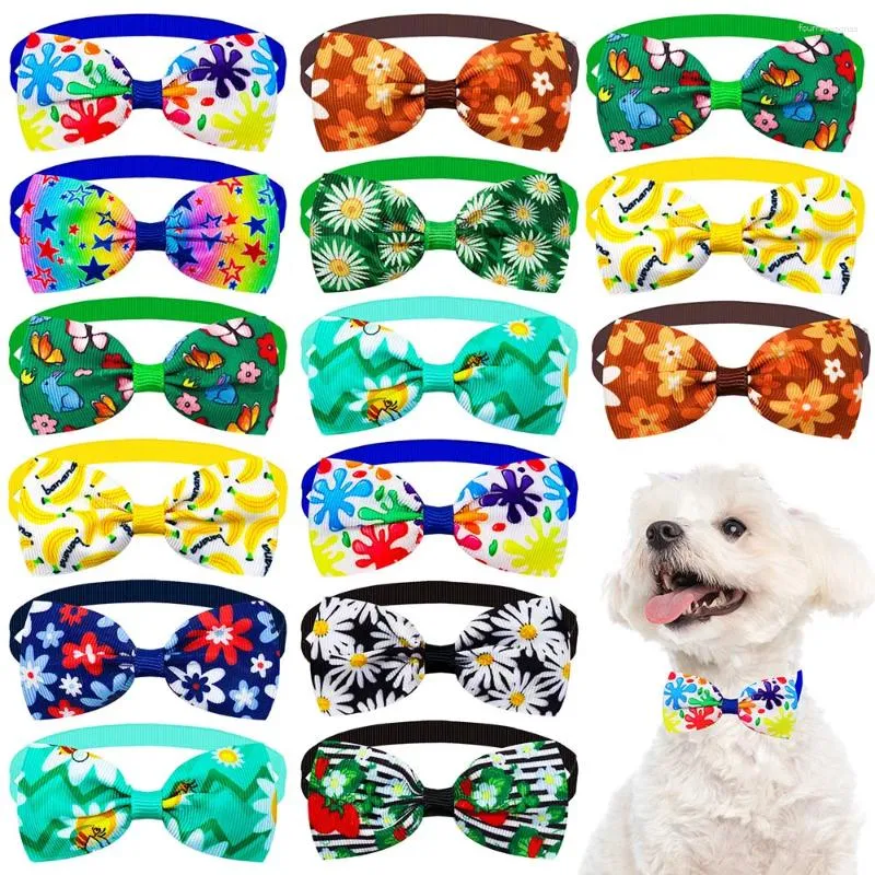 Köpek kıyafetleri 50/100pcs yazlar için küçük papyon ayçiçeği evcil hayvan bowties yaka köpekler evcil hayvanlar tımar aksesuarları