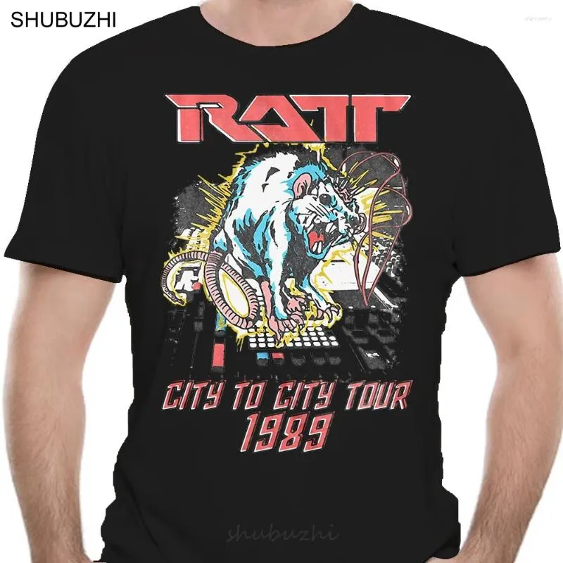 Herr t-shirts ra80s band råtta på studiomusik controller vuxen skjorta tung metall mode t-shirt män bomull varumärke teeshirt