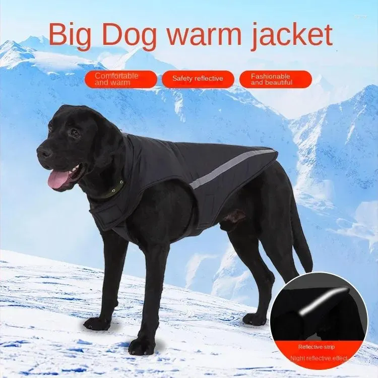 Hundebekleidung, reflektierende große Kleidung, Winter-Welpenjacke, warmer Fleece-Haustiermantel, wasserdichte Kleidung, Weste für kleine, mittelgroße und große Hunde