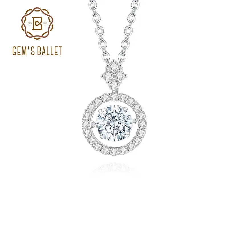 Halsband Gem's Ballet Sterling Sier Pendant For Women Jewelry Moissanite Diamond Halsband med Twinkle Seting Moissanite Stone