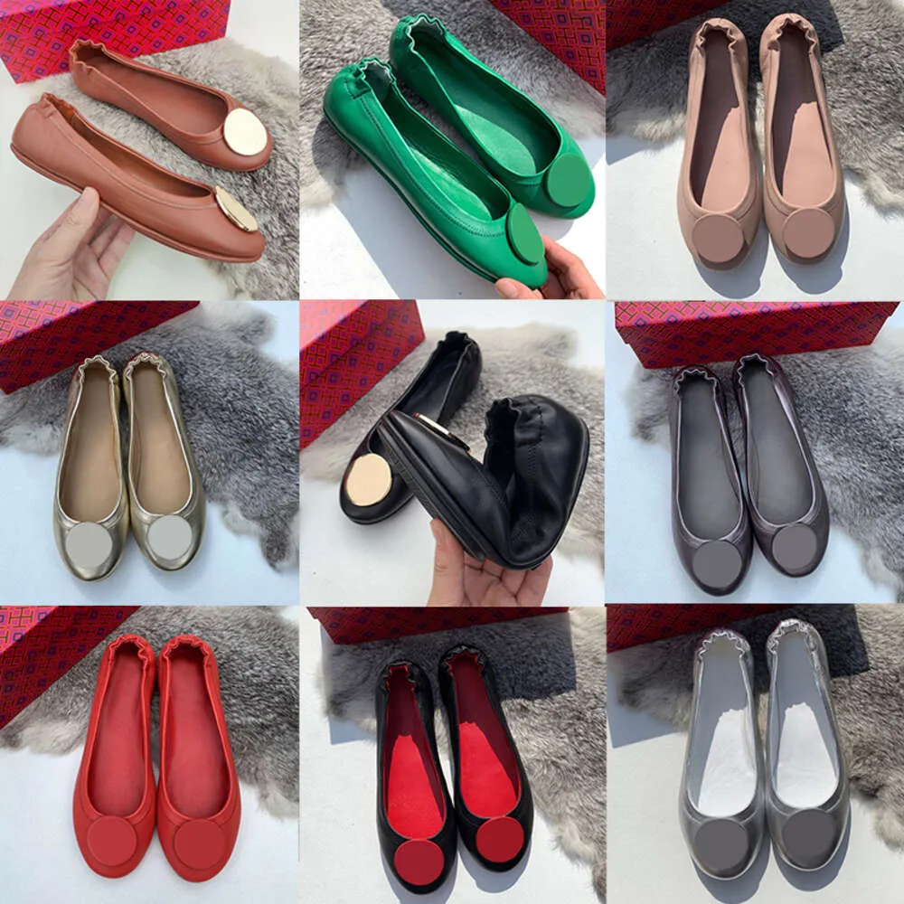 Designer kvinnor balettskor platt sandaler klänning skor mode lata loafers fest läder lyx runda tå damklänning skor med ruta 524