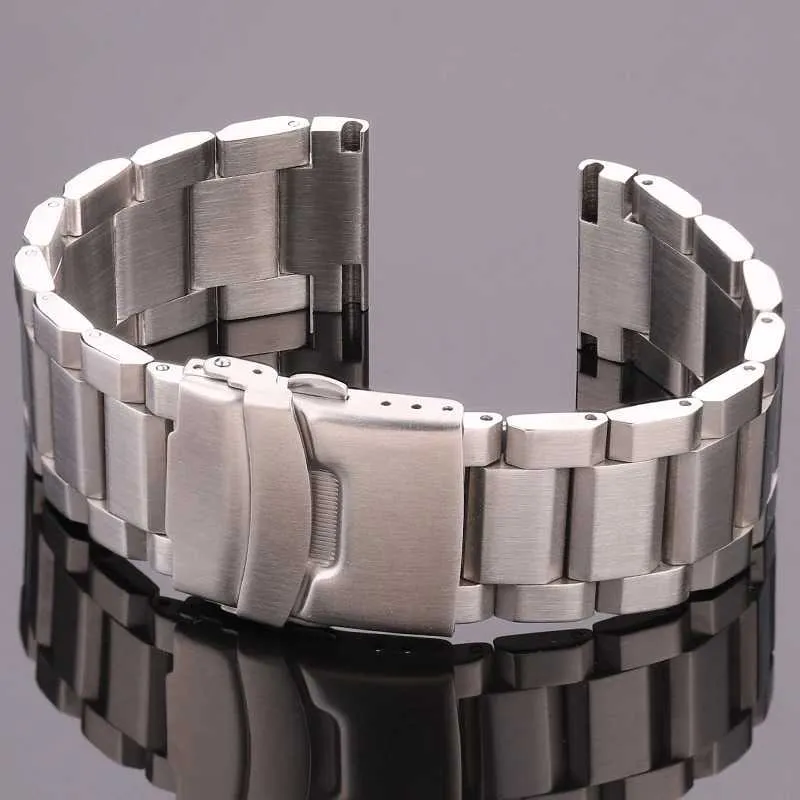 Autres montres Bracelet en acier inoxydable pour femme, bracelet en métal, chaîne, 18mm, 20mm, 22mm, 24mm, accessoire argent rose or noir J240222