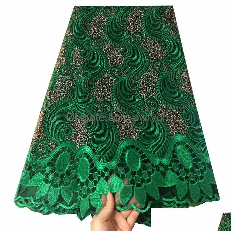 Tissu et couture dentelle africaine 5 yards filet français broderie pour femmes robe 230727 livraison directe maison jardin textiles Dhvyv