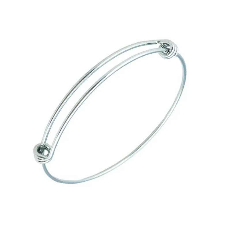 Boguła stal nierdzewna DIY Charm Bangle 50-65 mm Biżuteria Znalezienie rozszerzalnego regulowanego drutu bransoletki bransoletka hurtowa upuszczenie dhgarden dhn8d