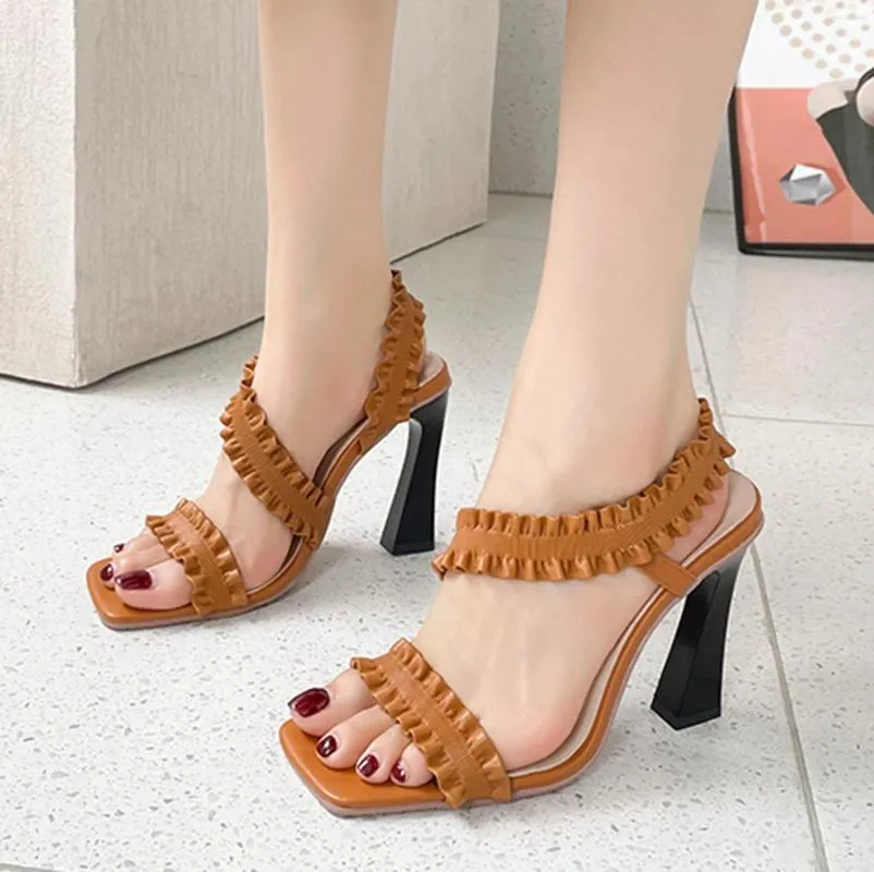 Heel Flowers Sandals Wedge Mouth Strap Buckle Breathable Ladies Rhinestone Fish Shoes Women's 1439