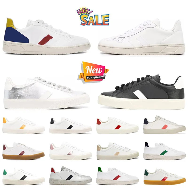 Leather Designer Casual veja Shoes vejas White Black Low Flat Trainers Vegan Pink Green Gold Silver【code ：L】Platform vejay Sneakers