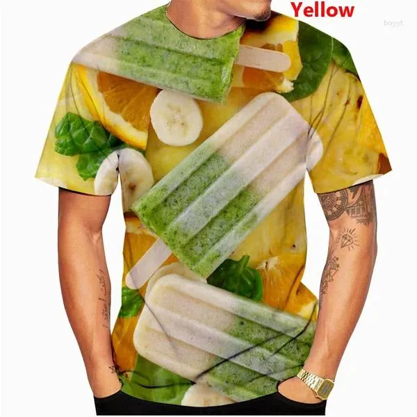 Heren T-shirts 2024 Ijslolly T-shirt Food 3D Shirt XS-5XL