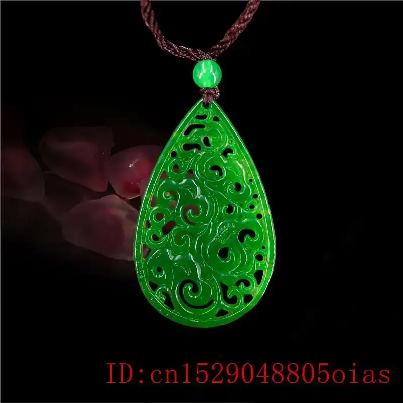 Pingentes Verde Jade Ruyi Pingente Chinês Charme Jóias Jadeite Natural Colar Presentes Esculpido Amuleto Sorte Moda