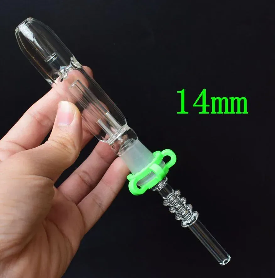 Mini-Glaspfeifen-Kit für Wasserpfeifen mit 10 mm, 14 mm, 18 mm Titanspitze, Quarznagel, Bohrinsel, Konzentrat, DAB-Strohglas-Bong ZZ