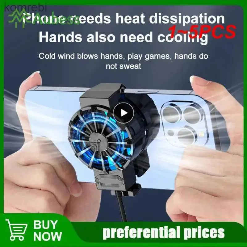 Other Cell Phone Accessories 1~5PCS Power Mobile Phone Cooler Phone Cooling Fan Turbo Hurricane Game Cooler Radiator Heat Sink For 240222