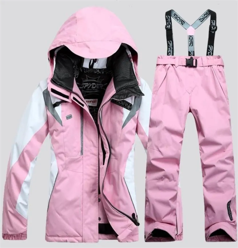 Women039S Ski Suit Ski Jacket Pant Scrawl Style Kvinnlig snowboard Set Snowboardrock och byxor kvinnor Skiddräkt 2208123229137