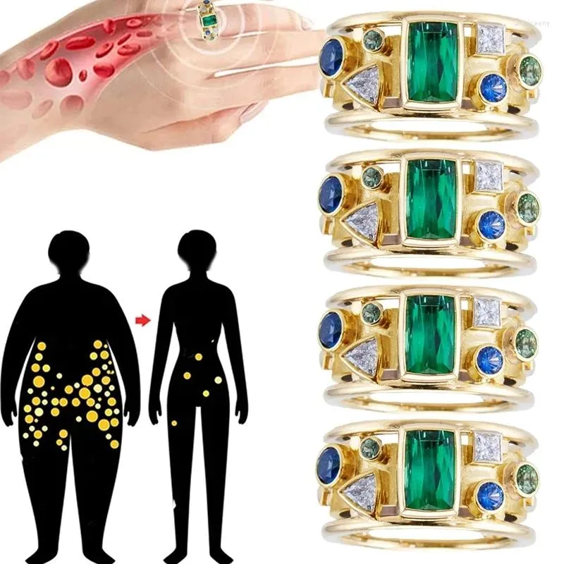 Cluster Rings Quartz Crystal Ring Ionix Therapy Weight Loss For Women Lymph Drainage Magnetic