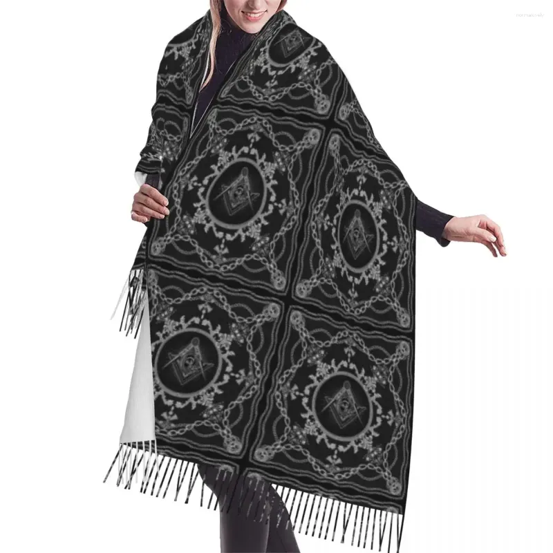 Schals Individuell bedruckter Freimaurerei-Barock-Kunst-Schal für Männer und Frauen, Winter, warm, Freimaurer, Mode, vielseitig, für Damen, Schals, Wraps