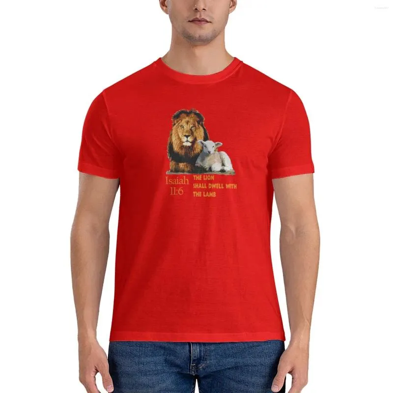 Camisetas sin mangas para hombre Versículo bíblico Isaías 11:6 El león morará con cordero Camiseta clásica Camiseta vintage Sudaderas