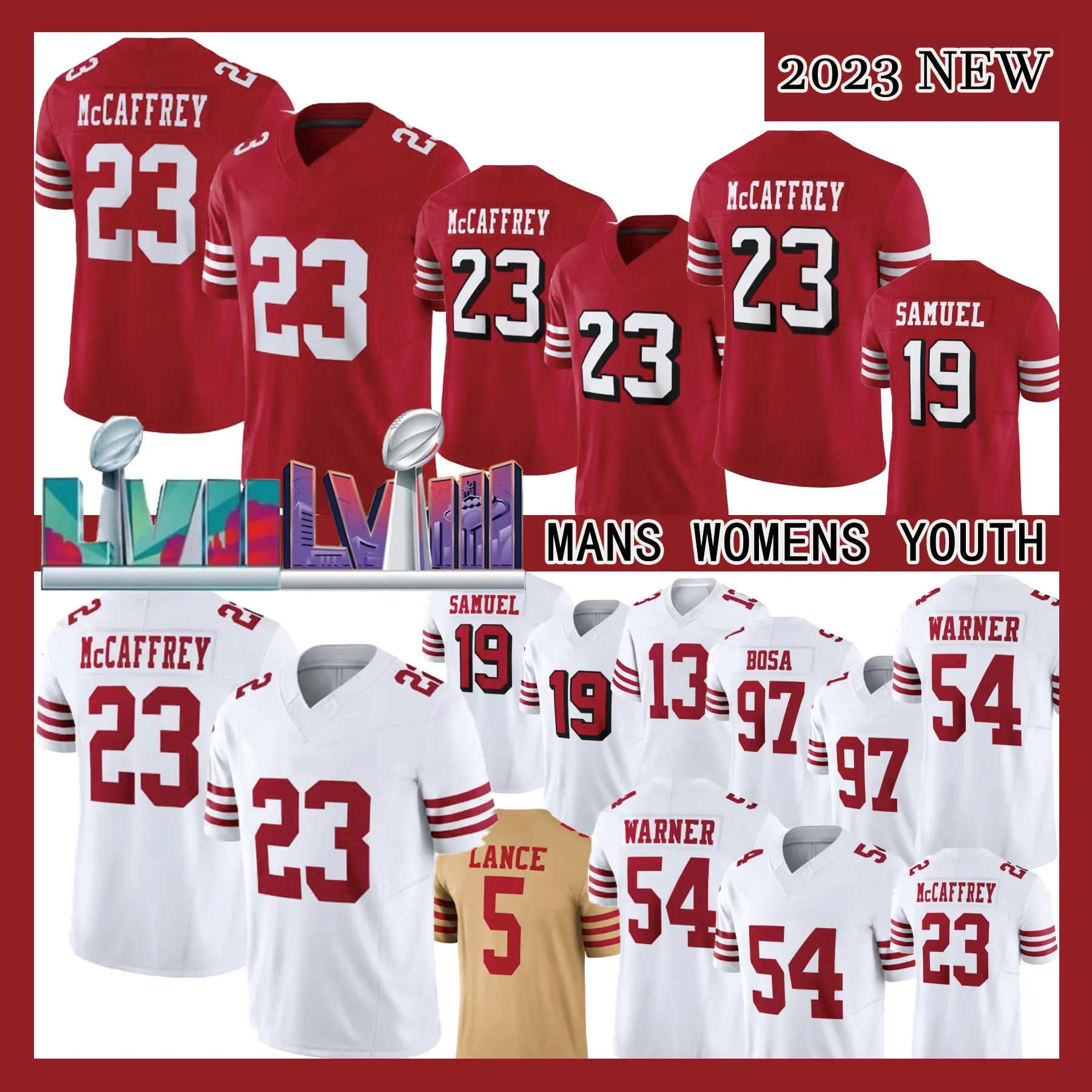 Christian McCaffrey Deebo Samuel Brock Purdy Maillot de football Nick Bosa George Kittle Patrick Willis Fred Warner Jerry Rice Talanoa Hufanga Maillots de couture