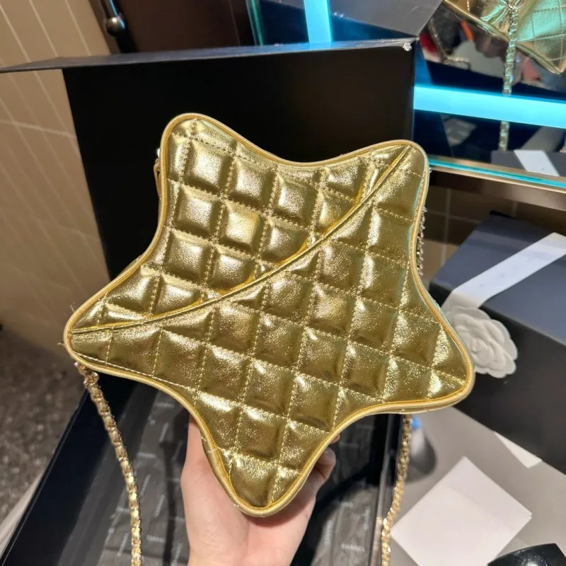 24C Stars Makeup Bag 25cm Designer Women Shoulder Bag Leather Diamond Embroidery Gold Hardware Buckle Luxury Handbag Fashion Bags Matelasse Chain Crossbody Bag