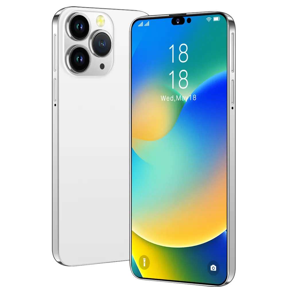 6,7 pollici i15 pro max i14 Cellulari Smartphone Fotocamera 12 GB 512 GB RAM Viso Schermo intero Smart computer Smartphone da tavolo Android 12 Telefono cellulare regalo Etichetta verde Scatola sigillata