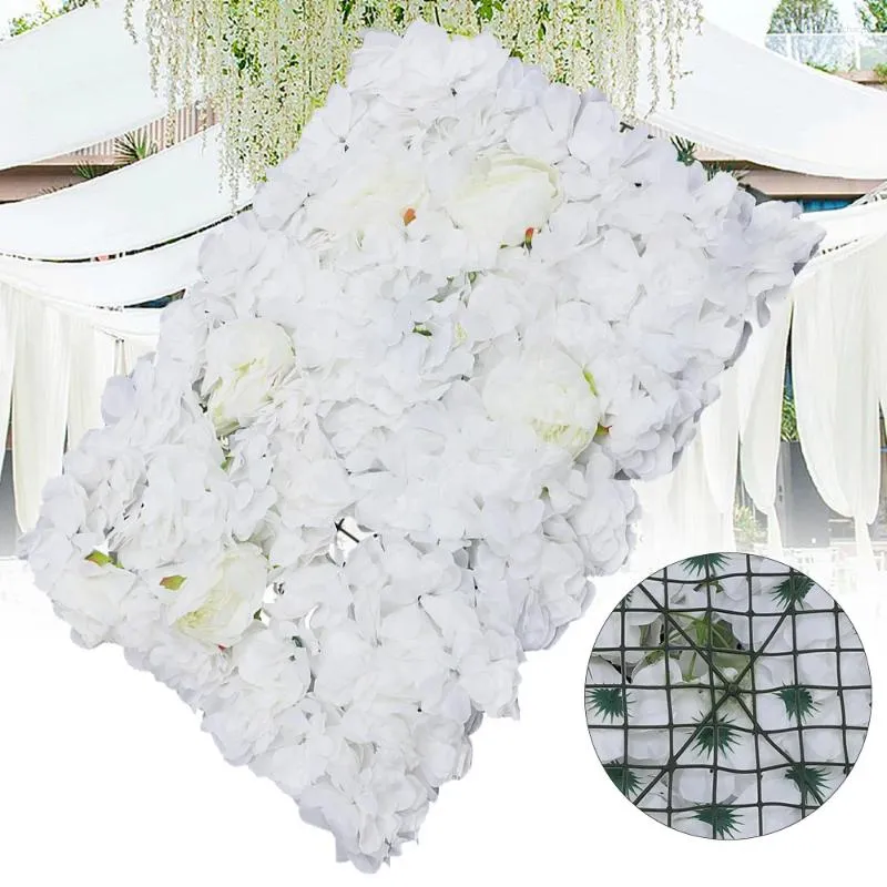 Decorative Flowers Artificial Rose Hydrangea Flower Wall Panels Wedding Birthday Party Decor 60 X 40cm 6pcs