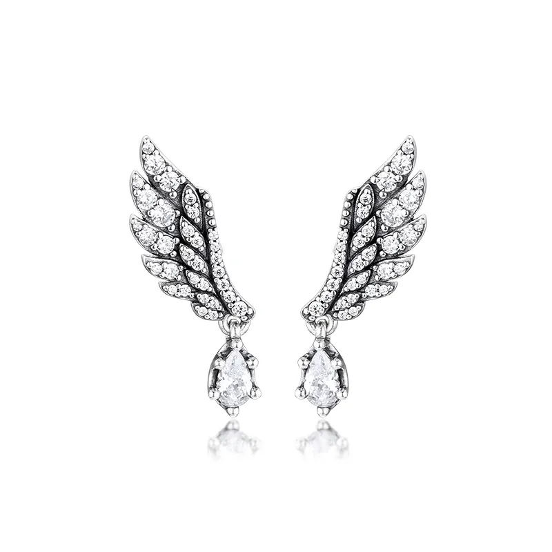 Boucles d'oreilles boucles d'oreilles pour les femmes qui pendaient des boucles d'oreilles à ailes ange