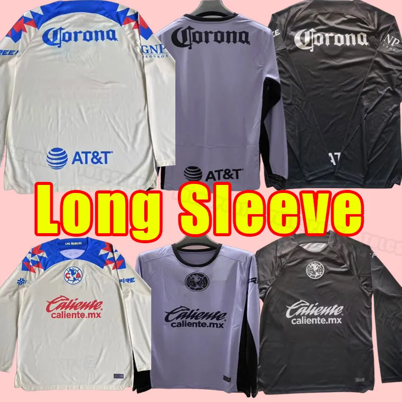 Liga mx 23 24 Club America voetbalshirts met lange mouwen GREEN HENRY 3RD GIOVANI CACERES B.VALDEZ 2023 2024 maillot HEREN voetbalshirts thuis uit training