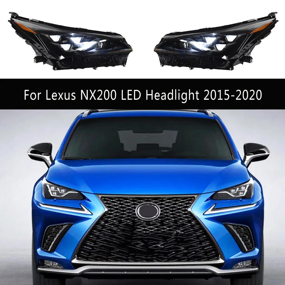 Front Lamp Dayime Running Lights Streamer Turn Signal för Lexus NX200 LED-strålkastarenhet 15-20 Strålkastare Biltillbehör