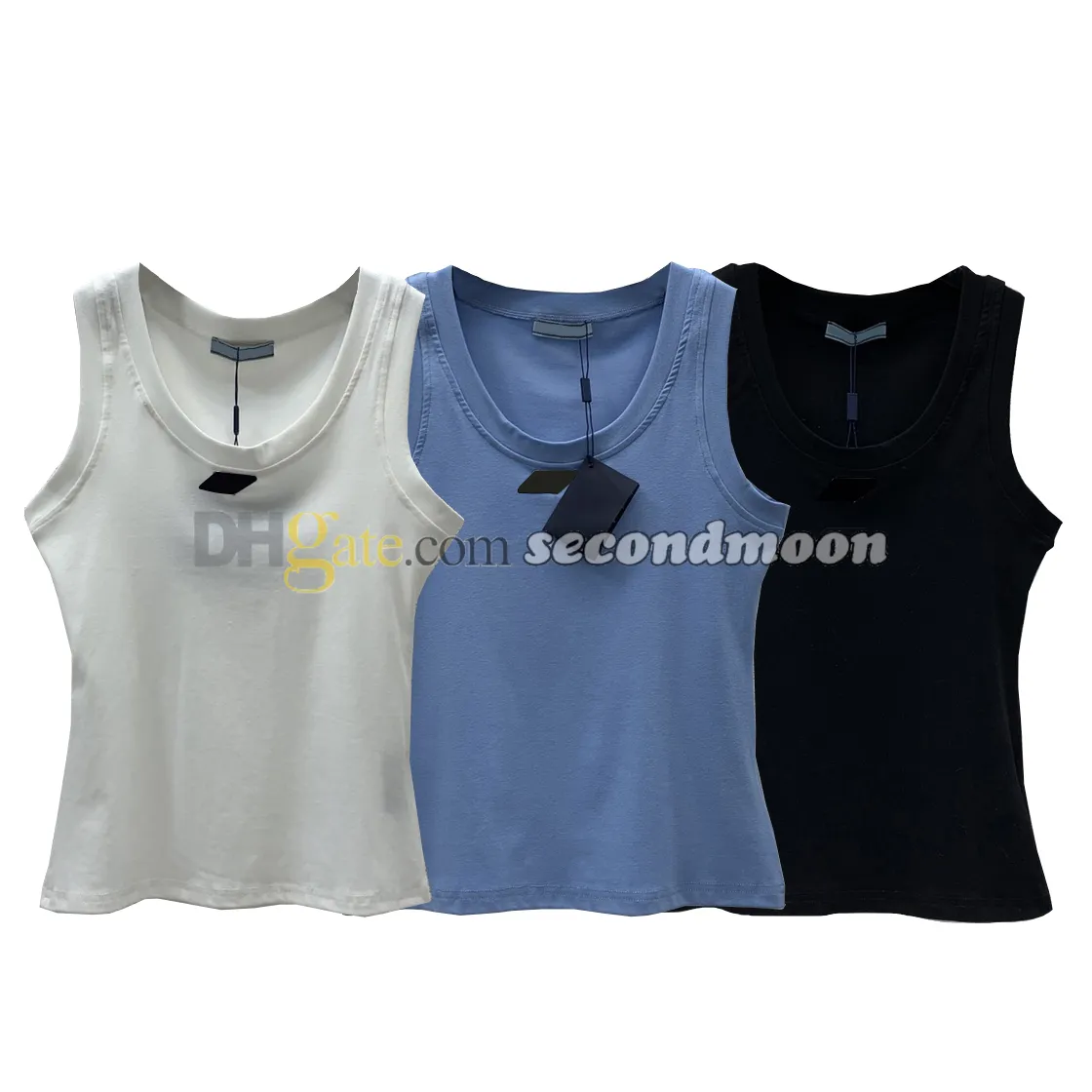 Canotte con stemma in metallo Top da donna Gilet traspirante estivo Girocollo Canotte T-shirt sportiva da donna di design