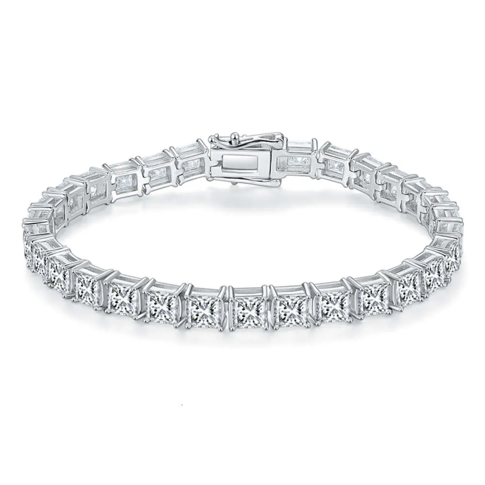 Sgarit grossist smycken s sier moissanite prinsessan klipper perfekt gåva diamant tennisarmband för kvinnor