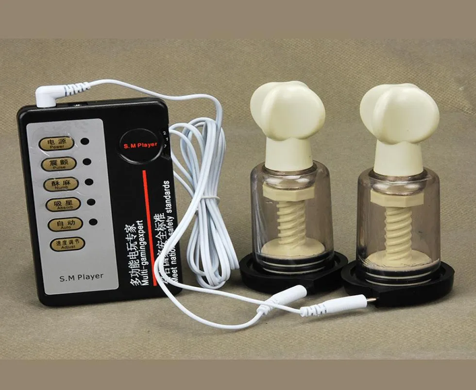 Ny puls ELECTIRC SHOCK STIMULATHER FÖR NIPPLE PUMP SEX FUN TOY FÖR BRÄTTEN ÖKNING AV Vuxenprodukter1699435