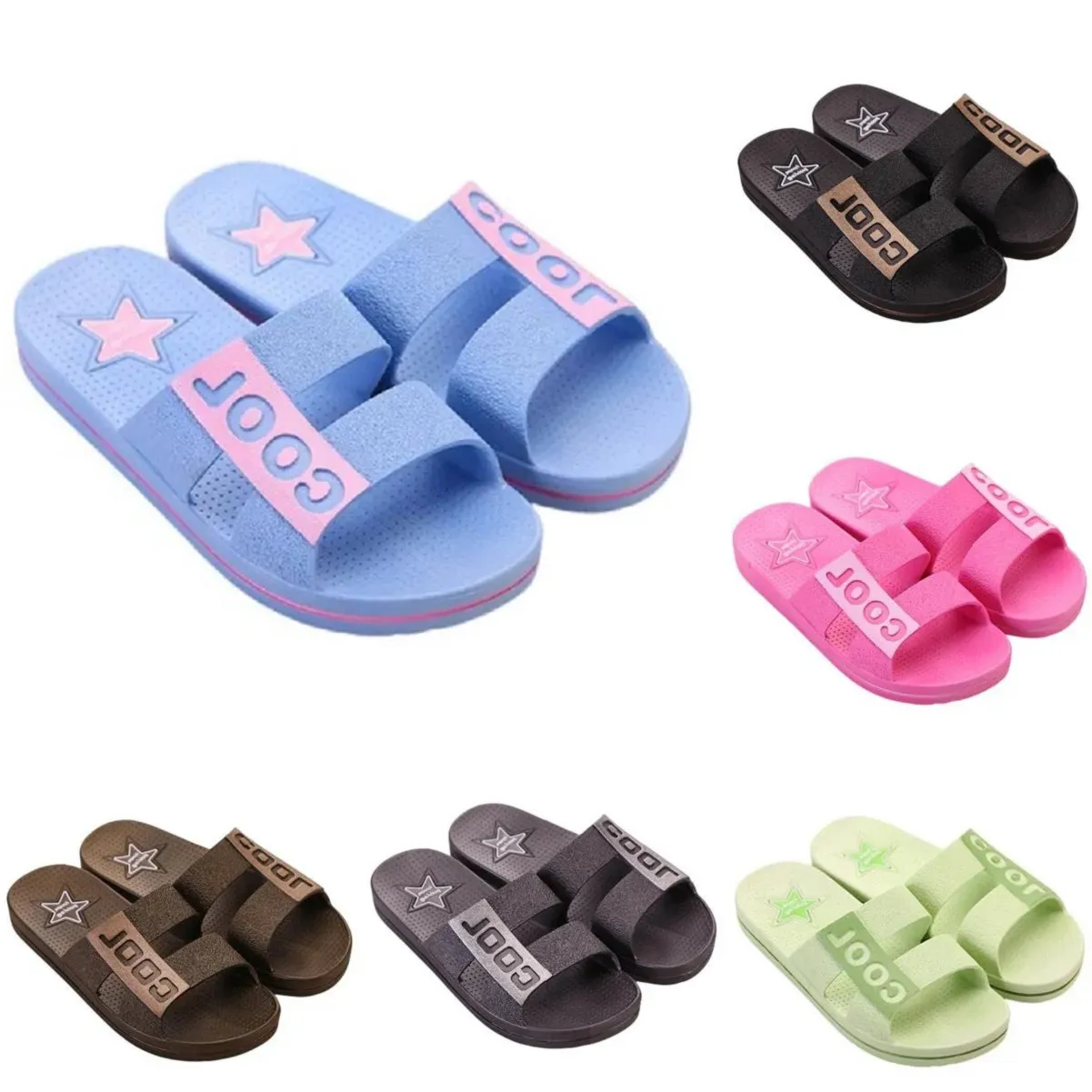 Style4 Men Women Slippers Summer Slides Sandals Summer Black Pink Coffee Green Blue Coast Bathroom Mens Antiskid Slipper Sandal Slide Size 36-45