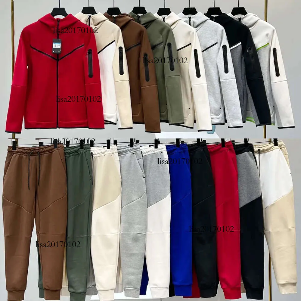 Mens Tracksuit Tech Fleece Material Tuta Uomo Designer Basketball Football Rugby من قطعتين مع بنطلون هوديي الأكمام الطويلة للسيدات ربيع الخريف M-XXL