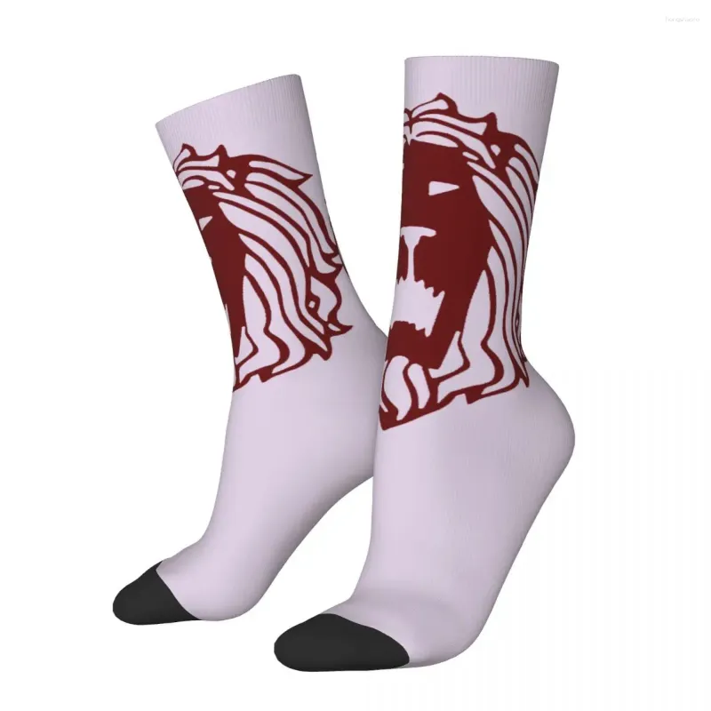 Herrstrumpor Funny Crazy Compression Sock for Men Lion's Sin of Pride Tattoo Edition Hip Hop Vintage Happy Quality Printed Crew