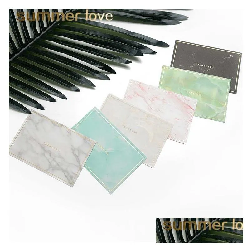 Other New Arrival Stam Fancy Paper Customizable Greeting Card Year Marble Pattern Folding Cards Xmas Gift Drop Delivery Jewe Dhgarden Dhbe9