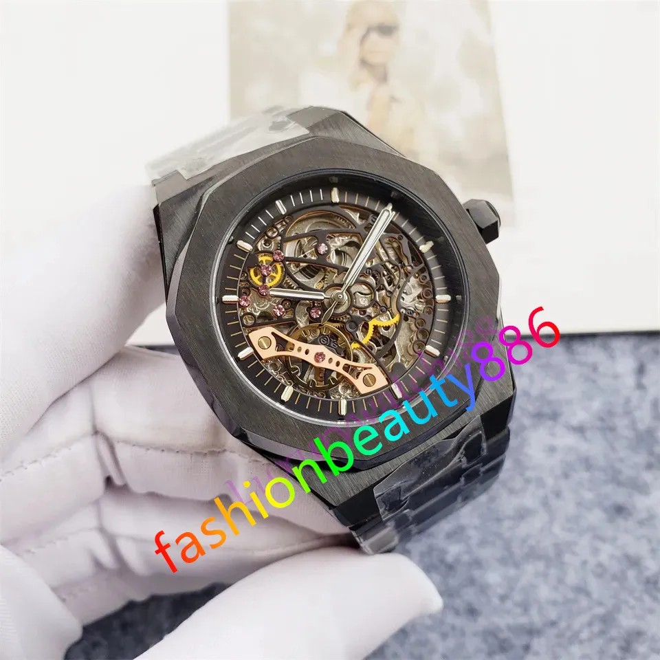 Orologio da uomo di design di lusso con movimento automatico, orologio con display, orologio di alta qualità, dimensioni 42 mm, acciaio inossidabile, movimento trasparente.orologi alla moda