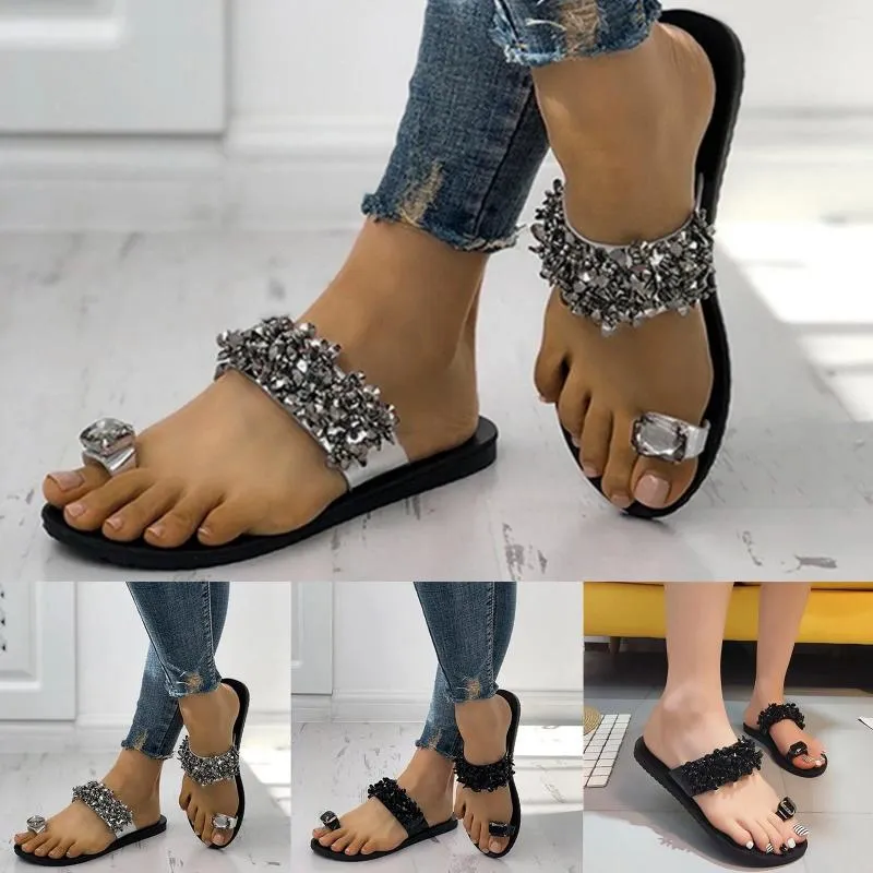 Slippers Custom Shiny Bow Flat Sandals For Women Size 8 Dressy Cute Beach Summer