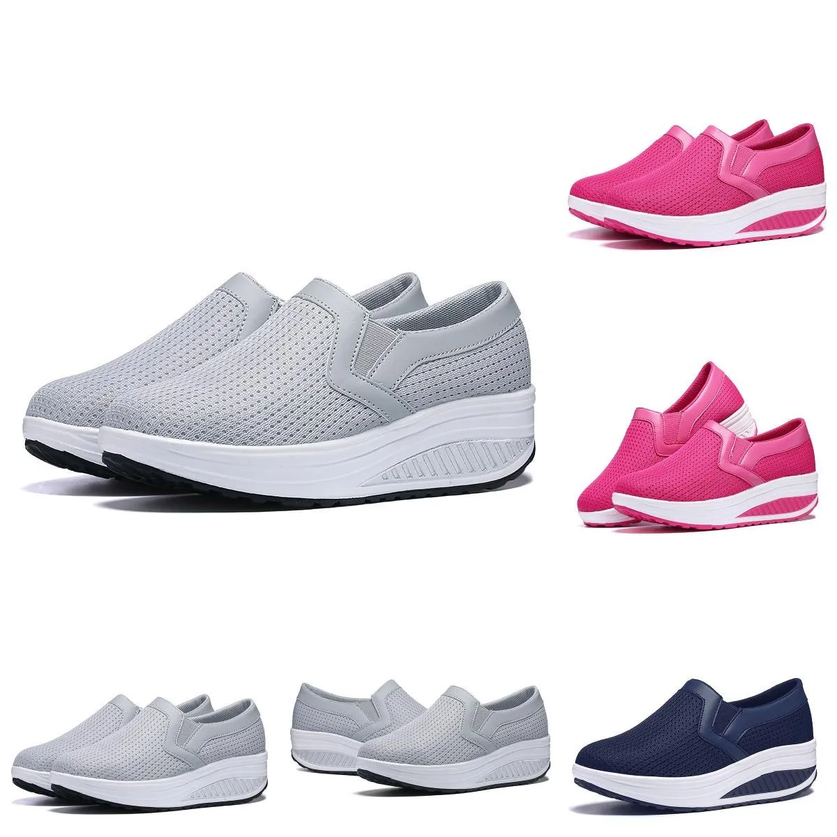 Hommes Femmes Sport Chaussures De Course Top Qualité Respirant Mesh Triple Noir Bleu Marine Rose En Plein Air Augmentation Coureurs Baskets Taille 35-41 WQLACHS007