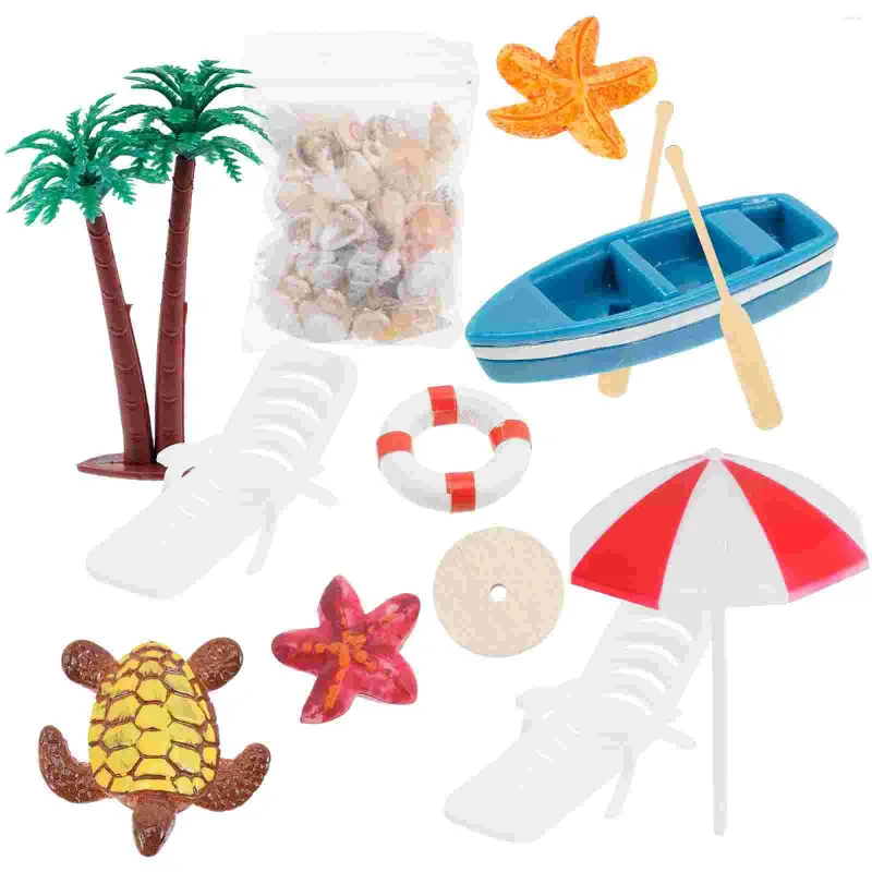 Decorazioni da giardino House Beach Mini Summer Ornament Ornament Micro Scene Layout Props decorate Kids Finge Play giocattolo Accessori in plastica