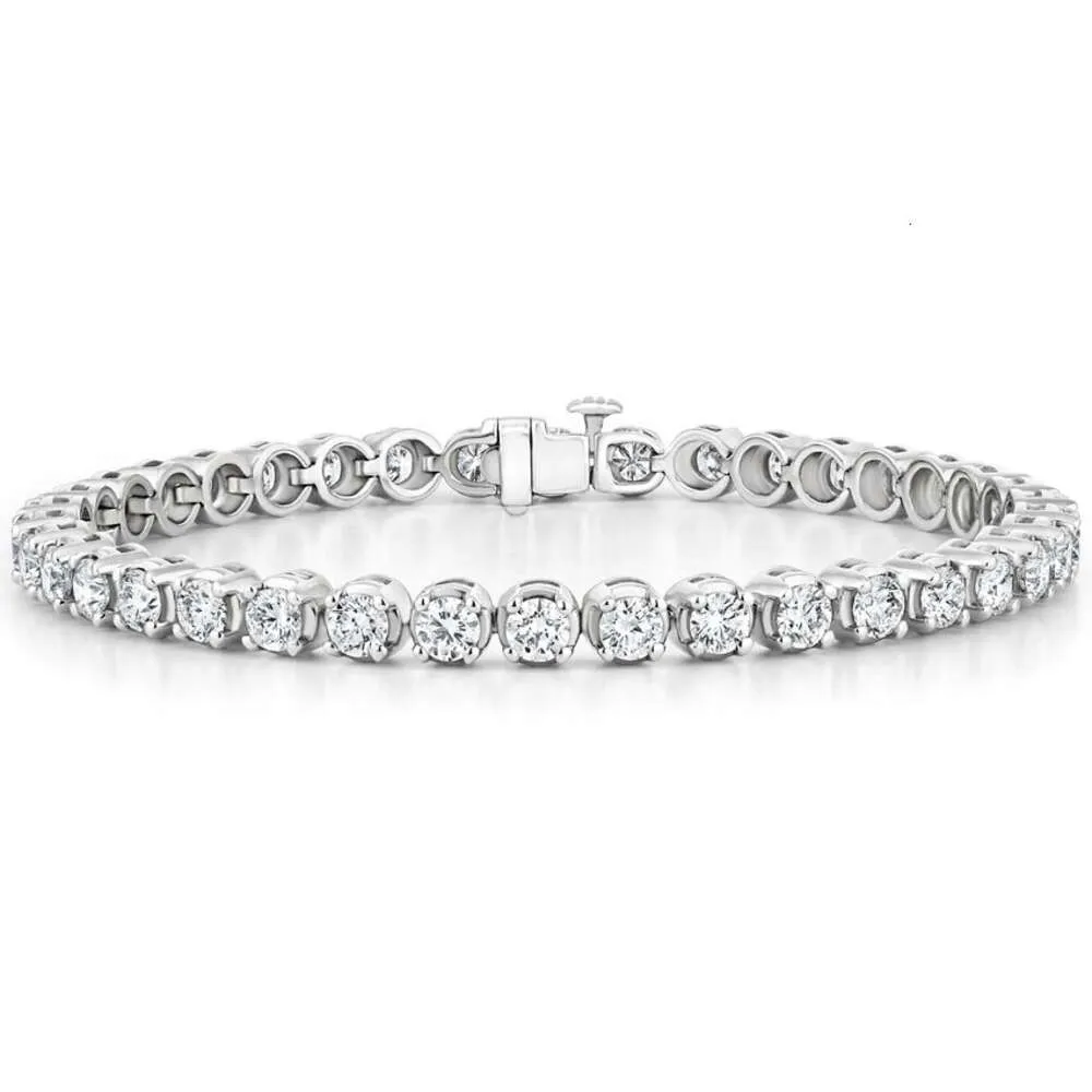 Bracelet de Tennis en diamant, luxe personnalisé, en argent véritable 9K 10K 14K, haut de gamme, glacé VVS Moissanite Lad