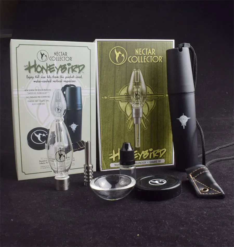 Mini Nectar Collector Kit Smoking Glass Pipe With Titanium Ceramic Quartz Tips Nail Joint Water Bongs Wax Oil Rigs